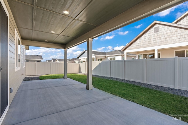 view of patio featuring a fenced backyard