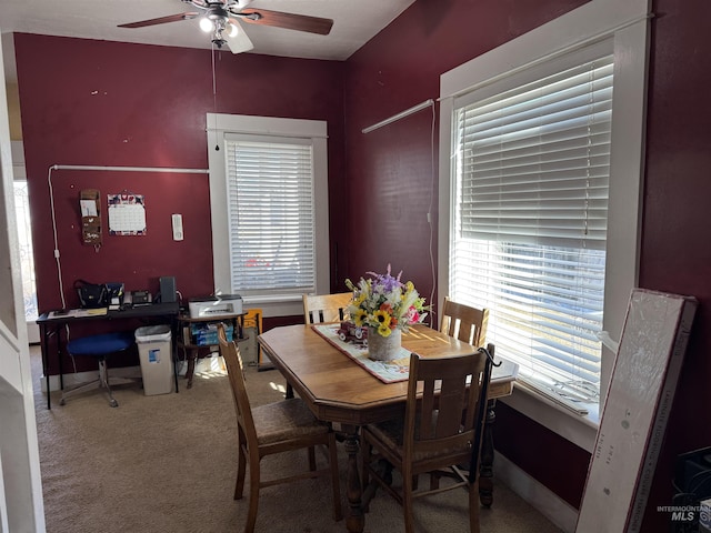145 N Lincoln, Oakley, ID 83346 - carpeted dining space featuring a ceiling fan and a wealth of natural light
