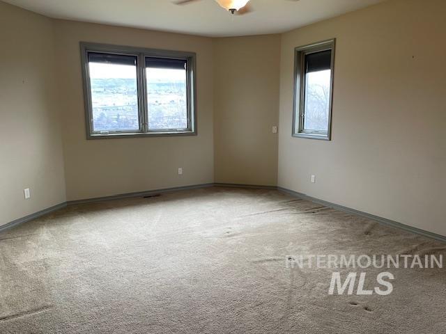 2655 13th St, Clarkston, WA 99403 - carpeted empty room with plenty of natural light, a ceiling fan, and baseboards