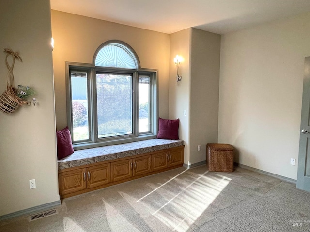 entrance foyer with light colored carpet