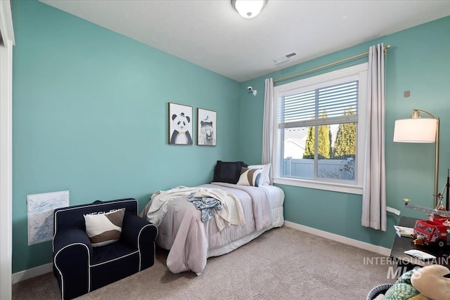 bedroom with carpet floors