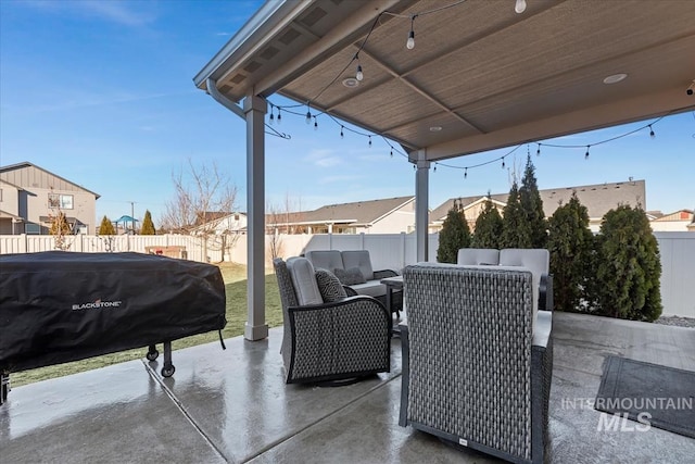 view of patio with grilling area