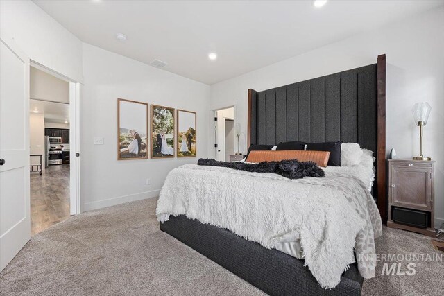 bedroom with carpet floors