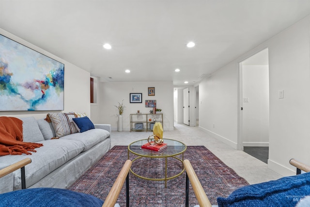 1913 W Suncrest Dr, Boise, ID 83705 - living room with carpet flooring, recessed lighting, and baseboards