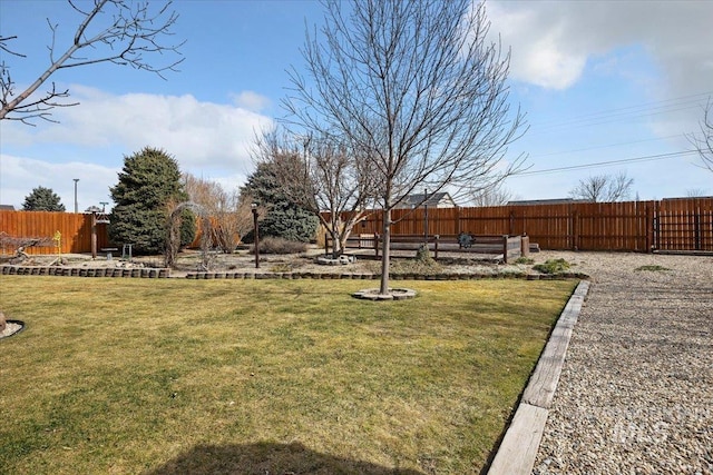 view of yard with fence