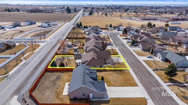 bird's eye view featuring a residential view