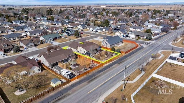 drone / aerial view featuring a residential view