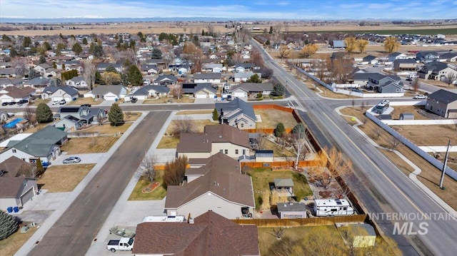 aerial view with a residential view