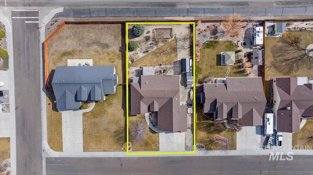 bird's eye view featuring a residential view