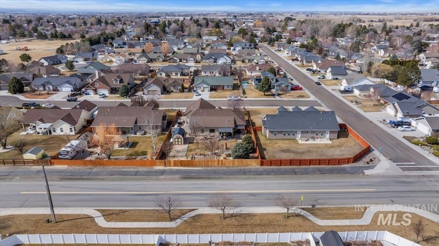 aerial view featuring a residential view