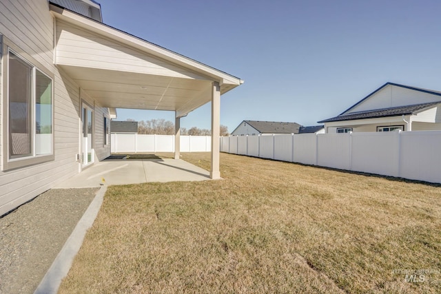 view of yard with a patio