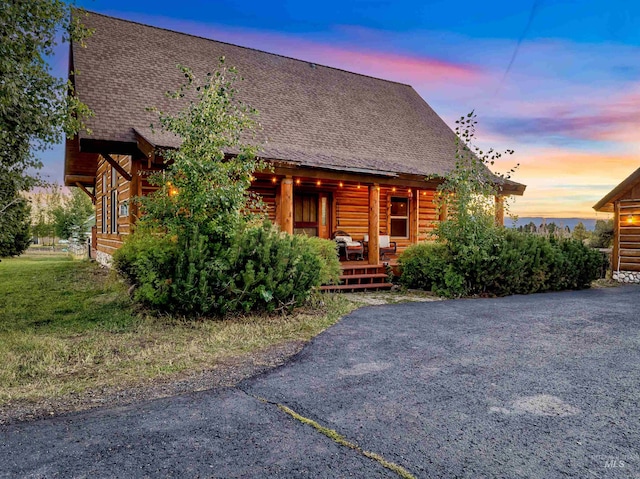 view of log-style house