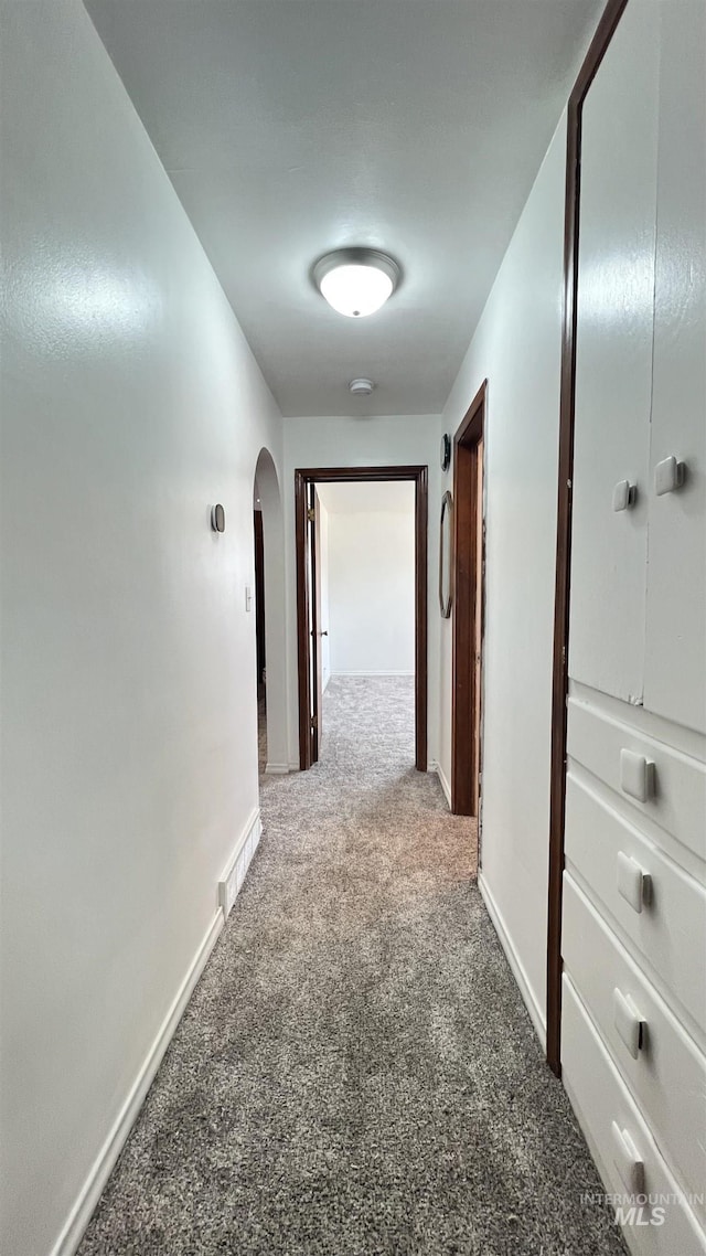 corridor with carpet floors