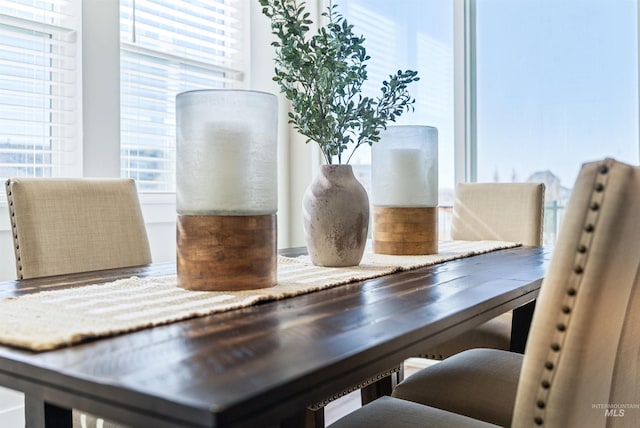 dining area featuring a healthy amount of sunlight