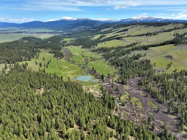 aerial view featuring a mountain view