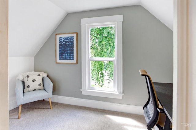 312 4th Ave, Lewiston, ID 83501 - living area with vaulted ceiling, carpet, and baseboards