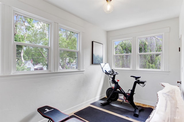 312 4th Ave, Lewiston, ID 83501 - workout room with baseboards and wood finished floors