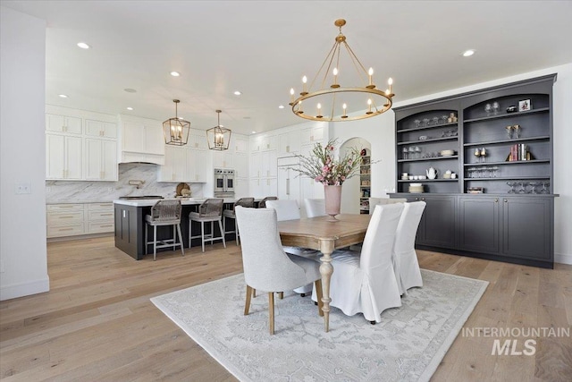 8 River Run Ests, Burley, ID 83318 - dining room featuring a chandelier, light wood-style flooring, and recessed lighting