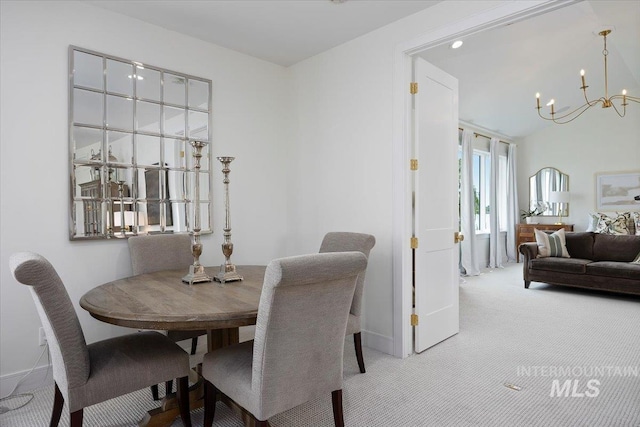 8 River Run Ests, Burley, ID 83318 - carpeted dining area featuring a chandelier and baseboards
