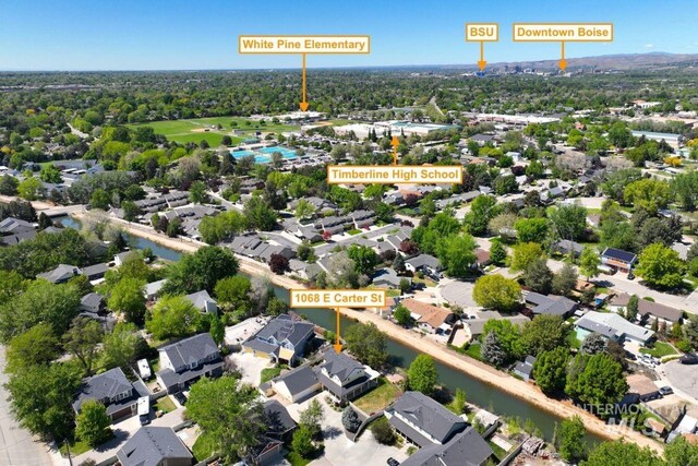 aerial perspective of suburban area