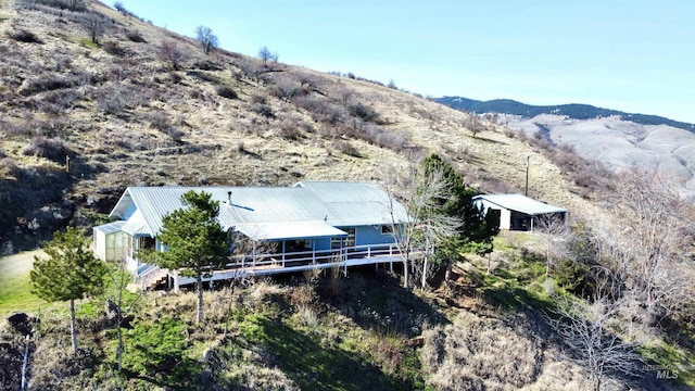 aerial view featuring a mountain view