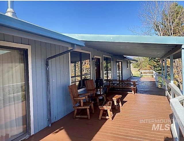 deck featuring a porch