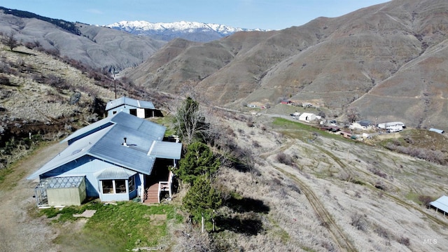 aerial view featuring a mountain view