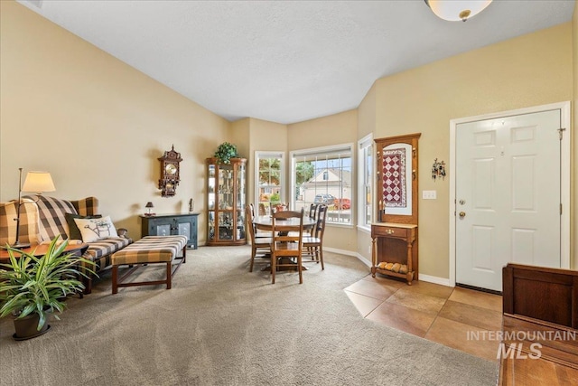 interior space with light colored carpet