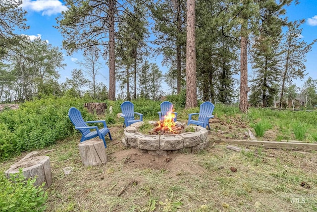 14060 Deerfield, Mccall, ID 83638 - view of yard with an outdoor fire pit