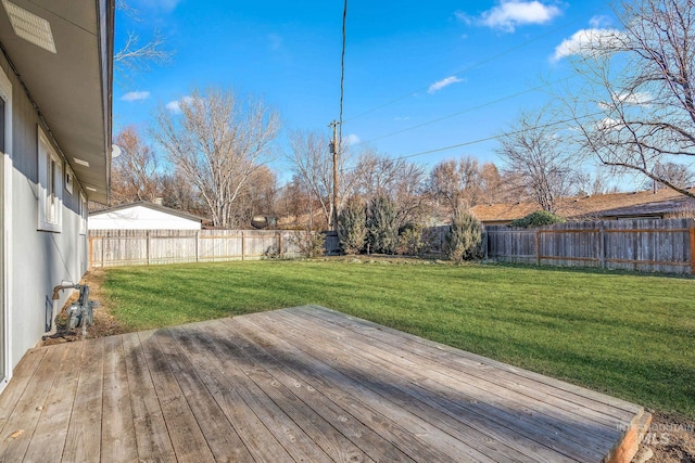 deck featuring a lawn