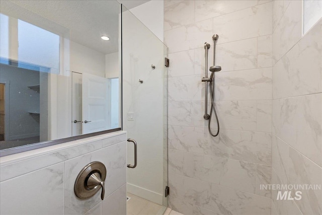 bathroom featuring walk in shower