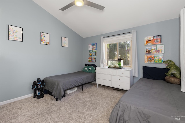 6835 W Freemont St, Boise, ID 83704 - carpeted bedroom with vaulted ceiling and ceiling fan