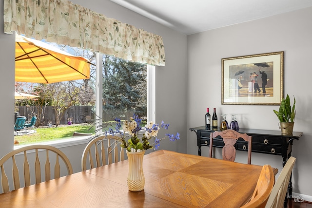 view of dining room