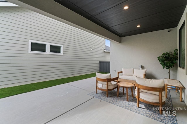 view of patio with an outdoor living space