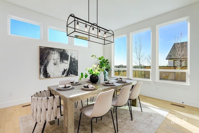 dining room featuring light hardwood / wood-style floors