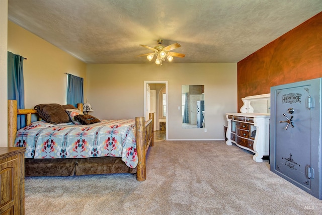 28284 Tudie Ln, Parma, ID 83660 - bedroom with carpet flooring, a textured ceiling, and ceiling fan