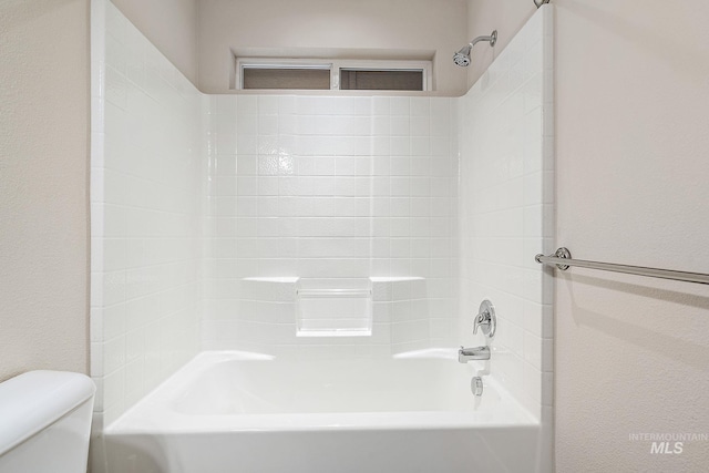 full bathroom with toilet and shower / bathtub combination