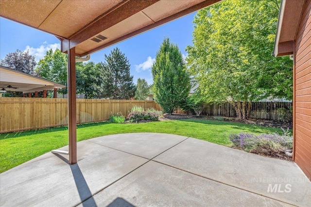 2895 E Shadowwolf Dr, Eagle, ID 83616 - fenced backyard featuring a patio area