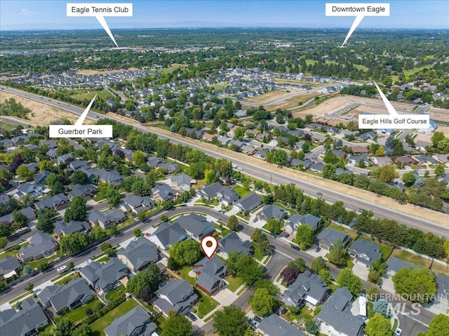 2895 E Shadowwolf Dr, Eagle, ID 83616 - aerial view of property and surrounding area featuring nearby suburban area