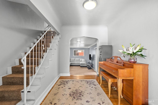 entryway featuring wood-type flooring