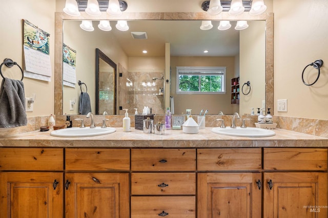 455 Coiner Cir, Twin Falls, ID 83301 - bathroom with a shower stall and double vanity