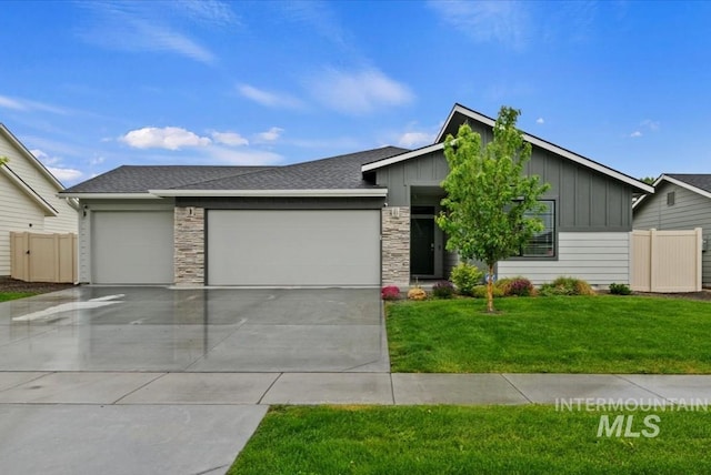 1820 E Celbridge St, Nampa, ID 83686 - view of front facade featuring board and batten siding, a garage, concrete driveway, and roof with shingles
