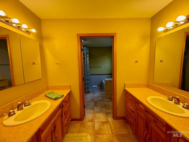 bathroom featuring tile patterned floors and vanity