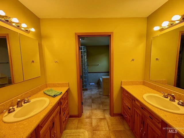 384 Race Creek Rd, Riggins, ID 83549 - bathroom with a sink, two vanities, and baseboards