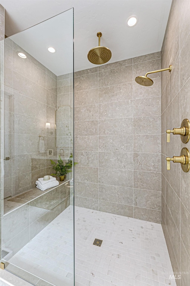 6203 W Estuary St, Eagle, ID 83616 - full bathroom featuring a tile shower and recessed lighting
