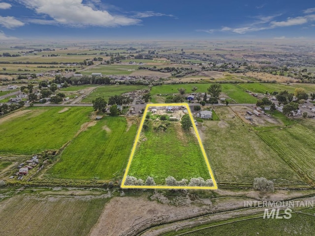 4220NORTH 1360 1360 E E, Buhl, ID 83316 - aerial view of sparsely populated area with extensive farmland and property parcel outlined
