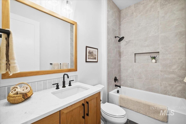 8848 Overunder Ln, Middleton, ID 83644 - bathroom with vanity, toilet, and shower / tub combination