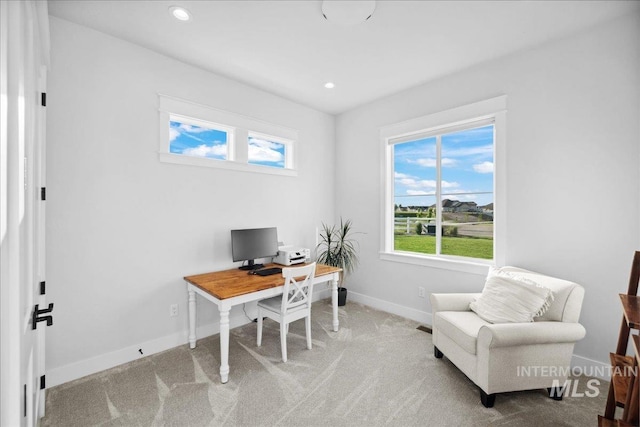 8848 Overunder Ln, Middleton, ID 83644 - carpeted office featuring baseboards and recessed lighting