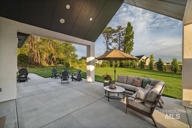 8848 Overunder Ln, Middleton, ID 83644 - view of patio with an outdoor hangout area and grilling area