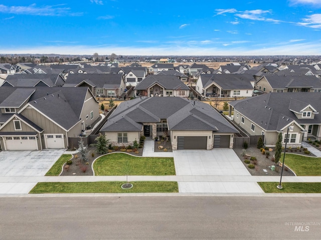 drone / aerial view featuring a residential view